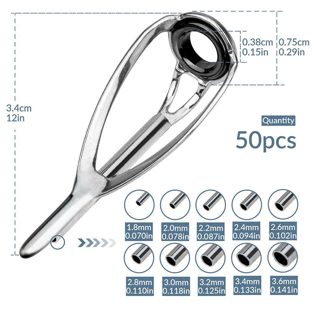 Fishing Rod Tip Replacement - THKFISH 50pcs Guides de canne à