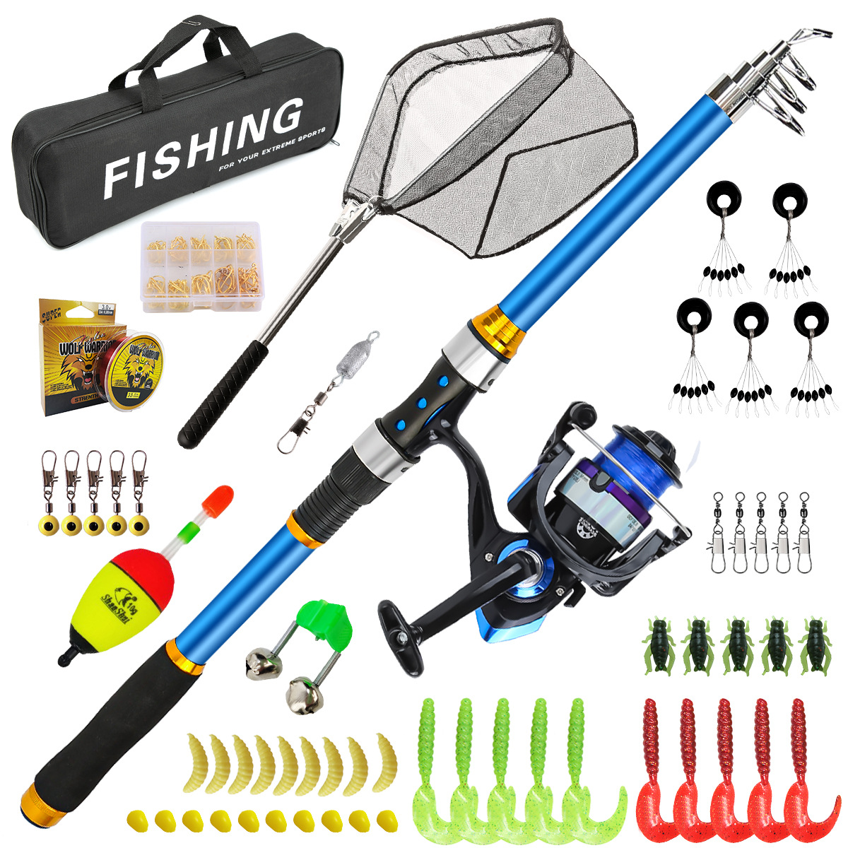 Fishing Rod Combo - Ensemble de canne à pêche télescopique