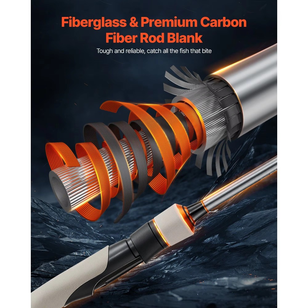 Canne à pêche en fibre de carb - Fishing Rod Combo avis et prix